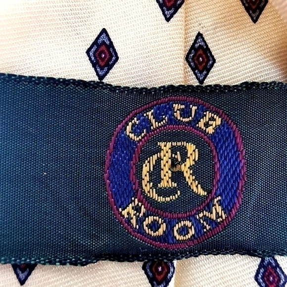 Club Room Vintage Cream / Beige Hand Sewn 100% Silk Long - Picture 4 of 10